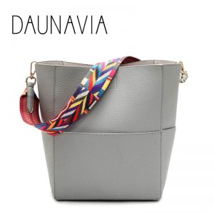 Wide Strap Women Bucket Bag