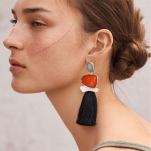 Fringed Statement Dangle Earrings