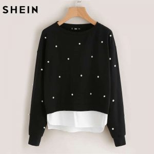 Pearl Beaded Knit Sweater